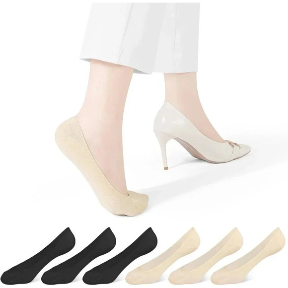 Womens No Show Socks Non Slip Thin Low Cut Invisible Socks  for Loafer Flat Boat - Picture 1 of 6